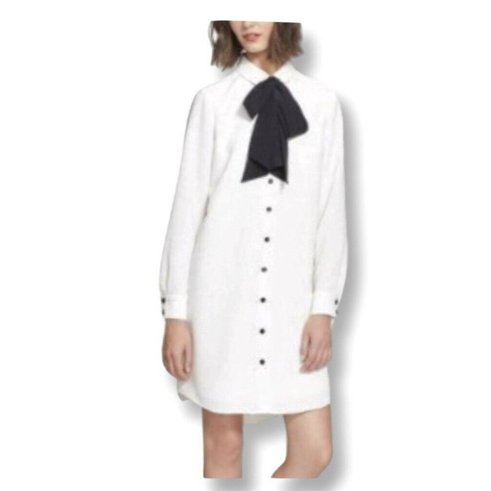 Kate Spade White Dress with Black Bow